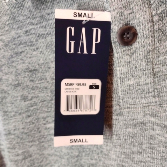 NWT Gap Men's Long Sleeve Gray Mock Neck Cotton Blend Pullover Sweater Size Smal - Picture 3 of 4
